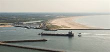 Algemeen beeld van de Noordzee met bijvoorbeeld schepen