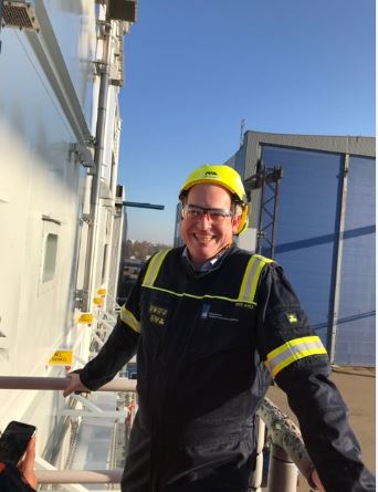 Robert Keupers, offshore coördinator MIVSP op het platform op de HSM-werf in Schiedam